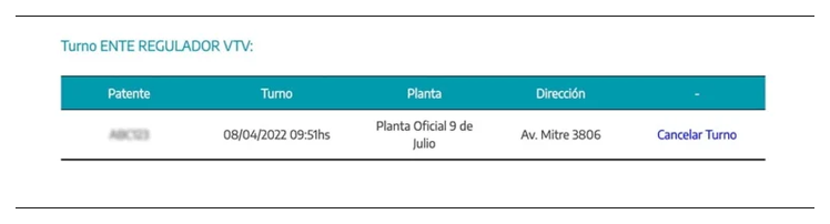Paso 3 para consultar o cambiar el turno de la VTV en Ituzaingó